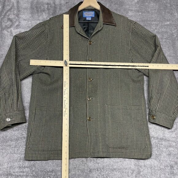 VTG Pendleton Jacket Mens M Gingham Plaid Chore Blazer 2 Pocket Wool Shacket - Picture 7 of 10